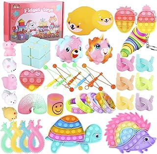 Pop Fidget Toys Pack,Fidget Party Favors for Kids,Goodie Bag Stuffers Gifts,School Classroom Rewards,Treasure Box Toys,Carnival Prizes,Pinata Stuffers for Kids