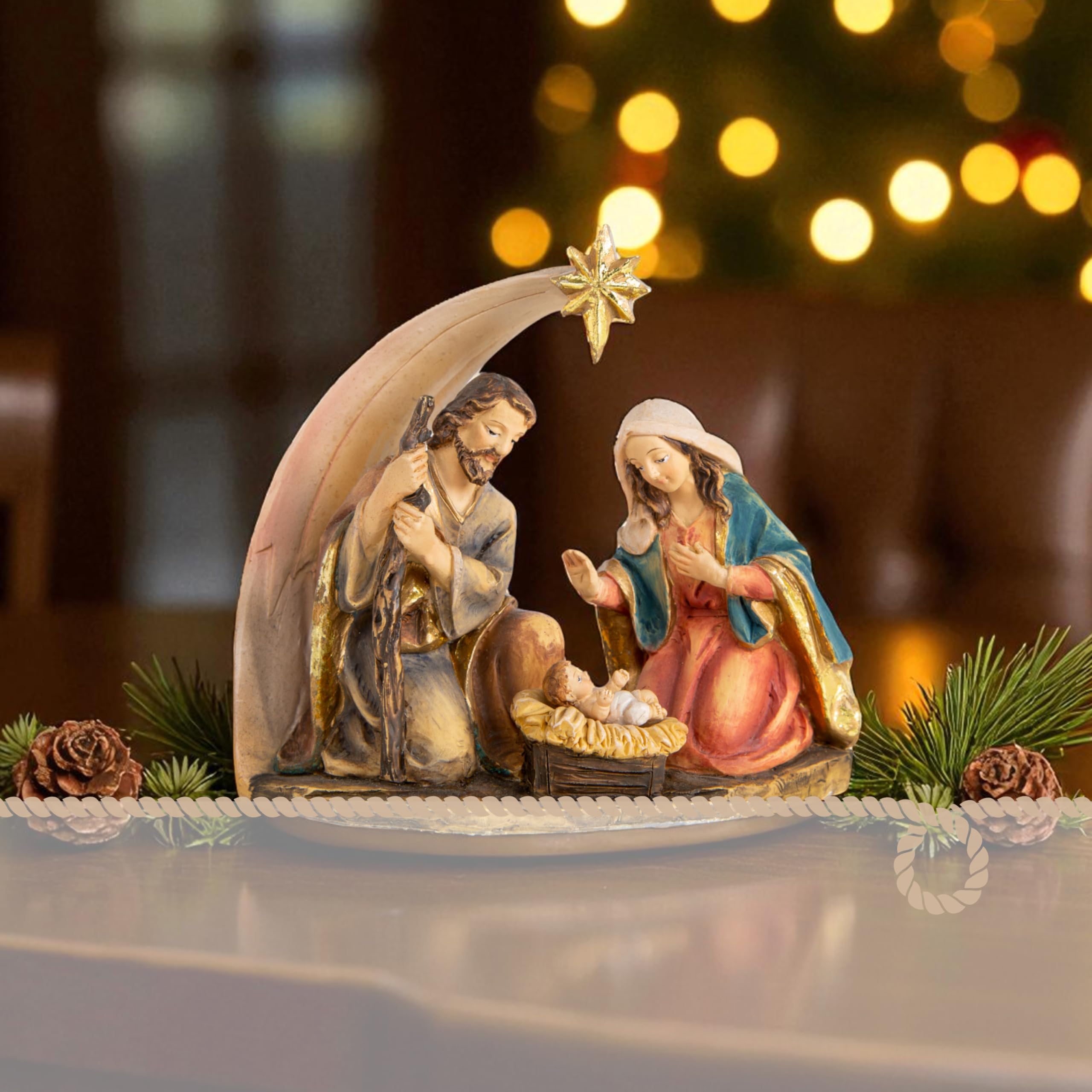 Logbuch-Verlag Piccolo Presepe Da Tavolo Con 10 Statuette 2,5-5,5 Cm - Sacra Famiglia E Re Magi
