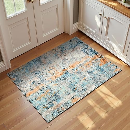 Miniatura 36 de Ompaa Tapete largo abstracto, antideslizante, lavable, suave con respaldo de goma para pasillos, cocina, dormitorio, baño, entrada, gris, 2 x 6 pies