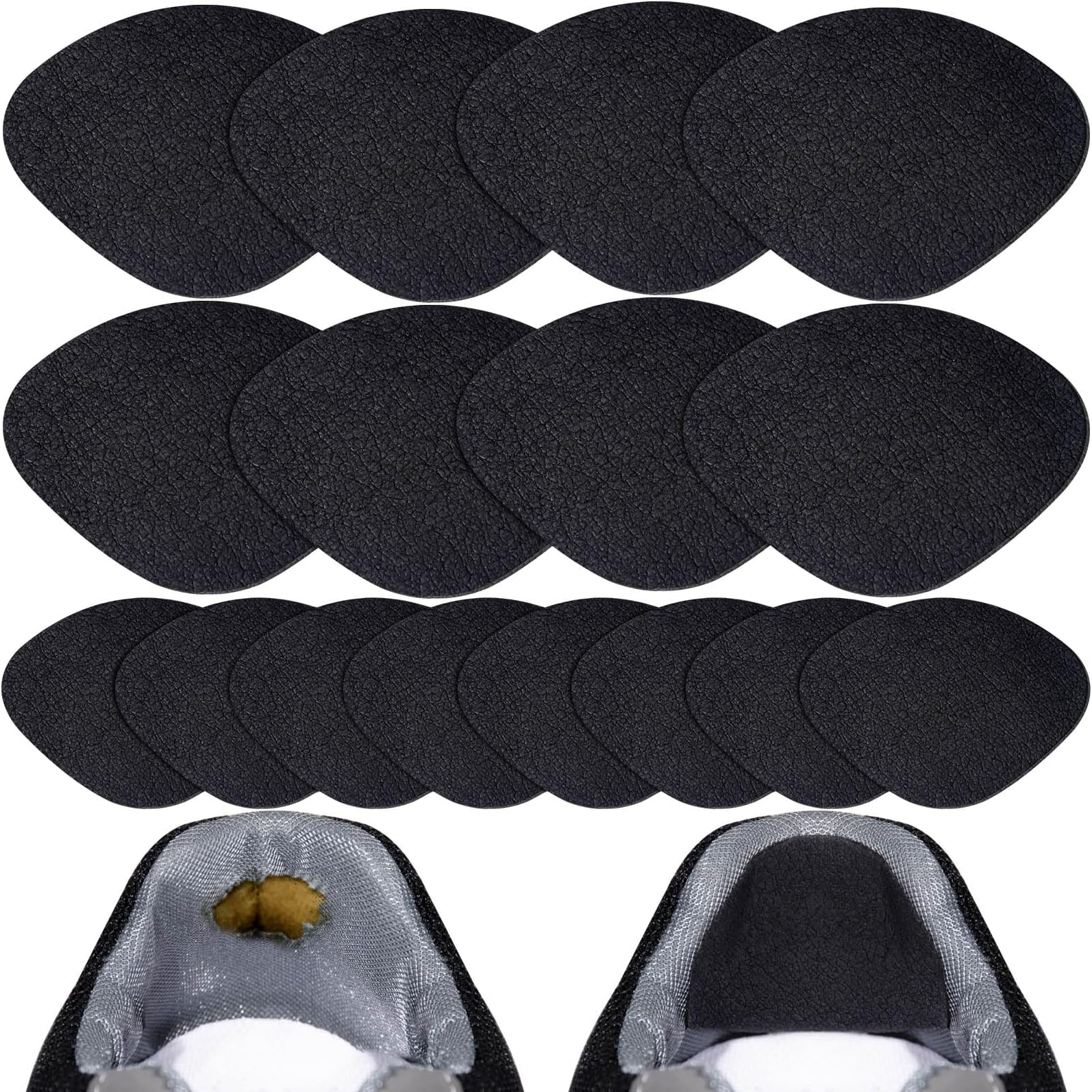HTZNHXT 8Pair Shoe Patches for Holes, Self-Adhesive Shoe Heel Repair, Shoe Hole Repair for Sneaker, Leather Shoes, High Heels (Black)…