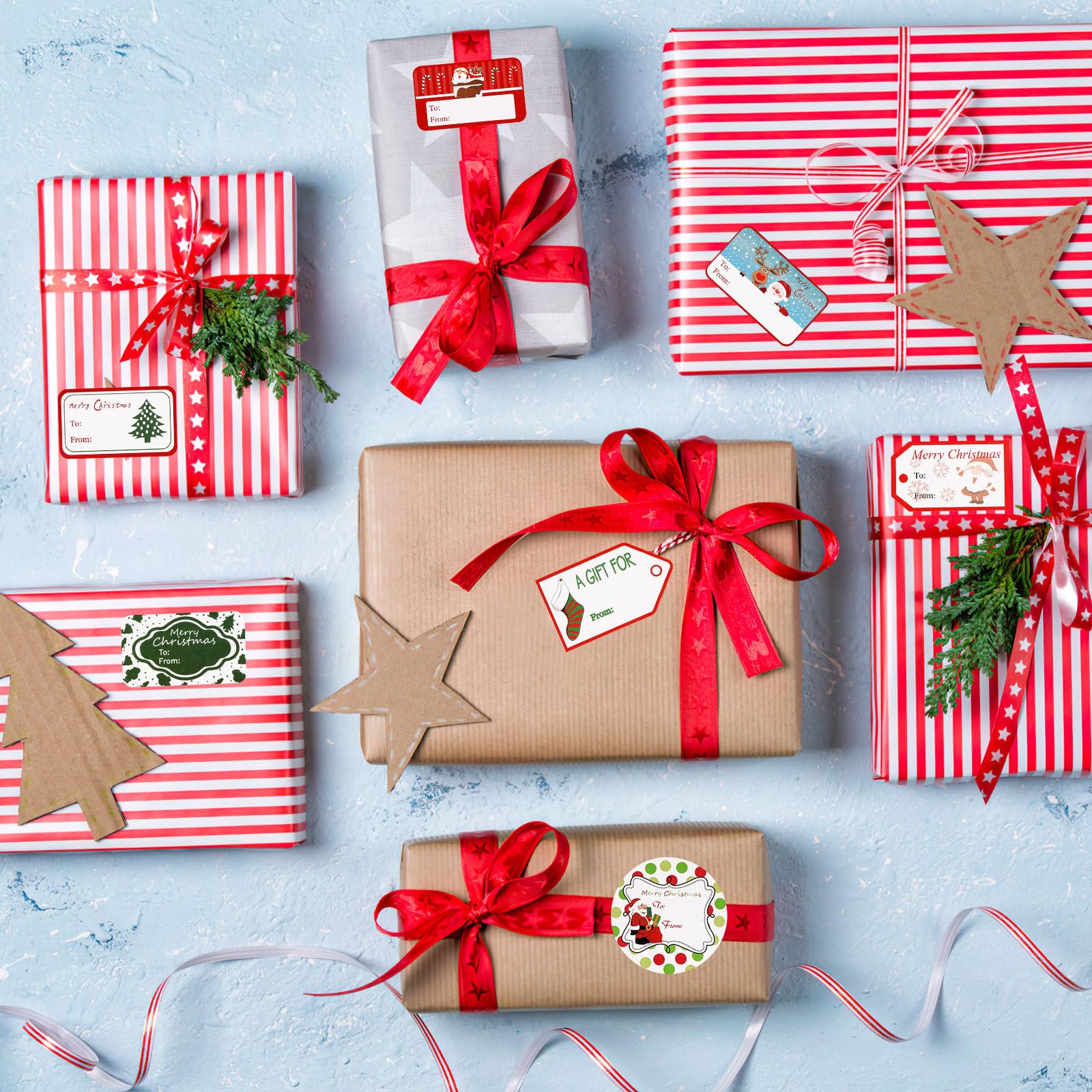 Lot De 20 étiquettes Sapin "joyeuses Fêtes" Autocollantes