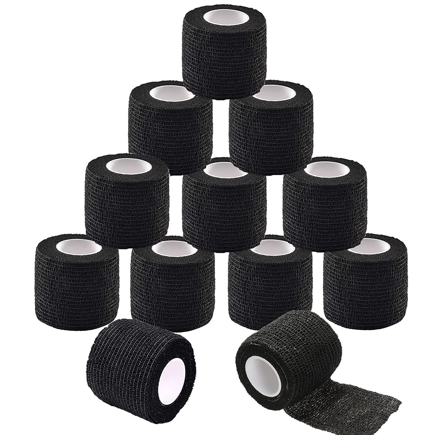 Benda Autoagganciante 12 Confezioni (5cm x 4,5m) - Fascia Elastica Professionale per Tatuaggi, Sport e Manutenzione Strumenti, Traspirante e Strappabile