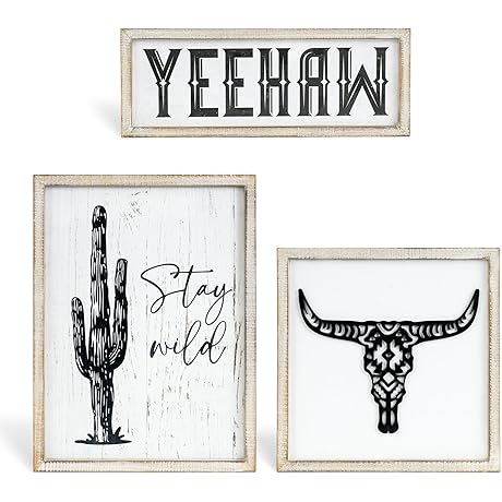 Putuo Decor Rustic 3 Piece Western Wall Decor