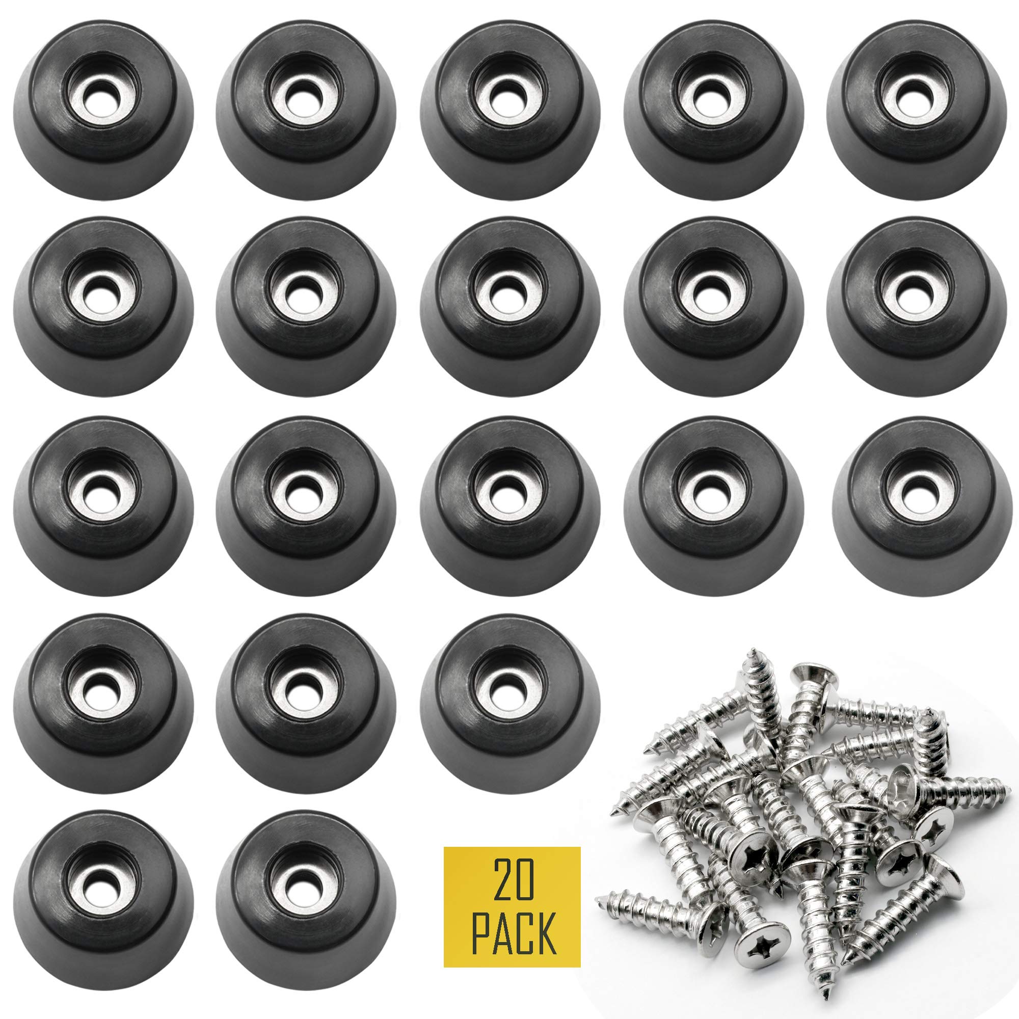 Buy 1.25" Large Hard Rubber Bumper Feet with Stainless Washer and