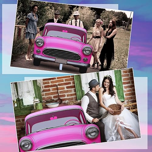 Miniatura 4 de Amyhill Recorte de cartón rosa de 1920 de 5 pies para automóvil, de tamaño real, retro, de pie de cartón de los años 50, 20, 70, para fiesta, Sock