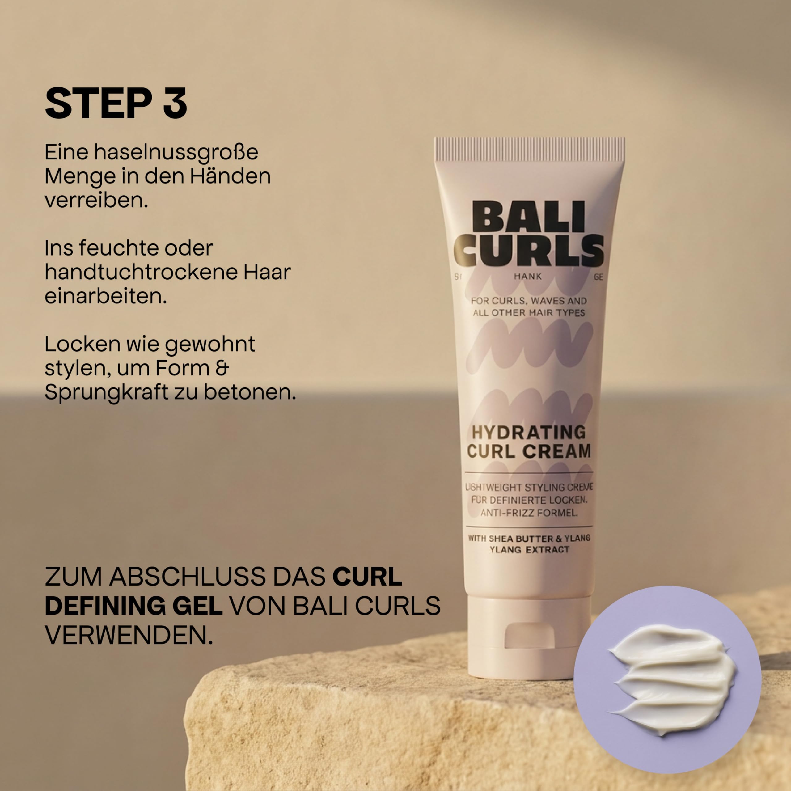Bali Curl Travel Kit 4 – Tamaño de viaje para rizos definidos y saludables – Champú, acondicionador, crema de rizos y gel de definación – Kit de cuidado compacto para viajes, gimnasio y viajes