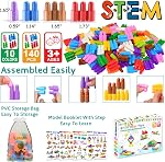 Kids 140pcs Set Building Blocks Construction Toy - Learning STEM Toys Educational Kit Child - 10 Colors Building Toys for Kids Ages 3+
