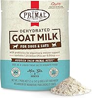 Vista 1 de Primal Goat Milk Powder para Perros y Gatos, Complemento Alimenticio Estable en Estante con Probióticos para la Digestión, Hidratación y Apoyo