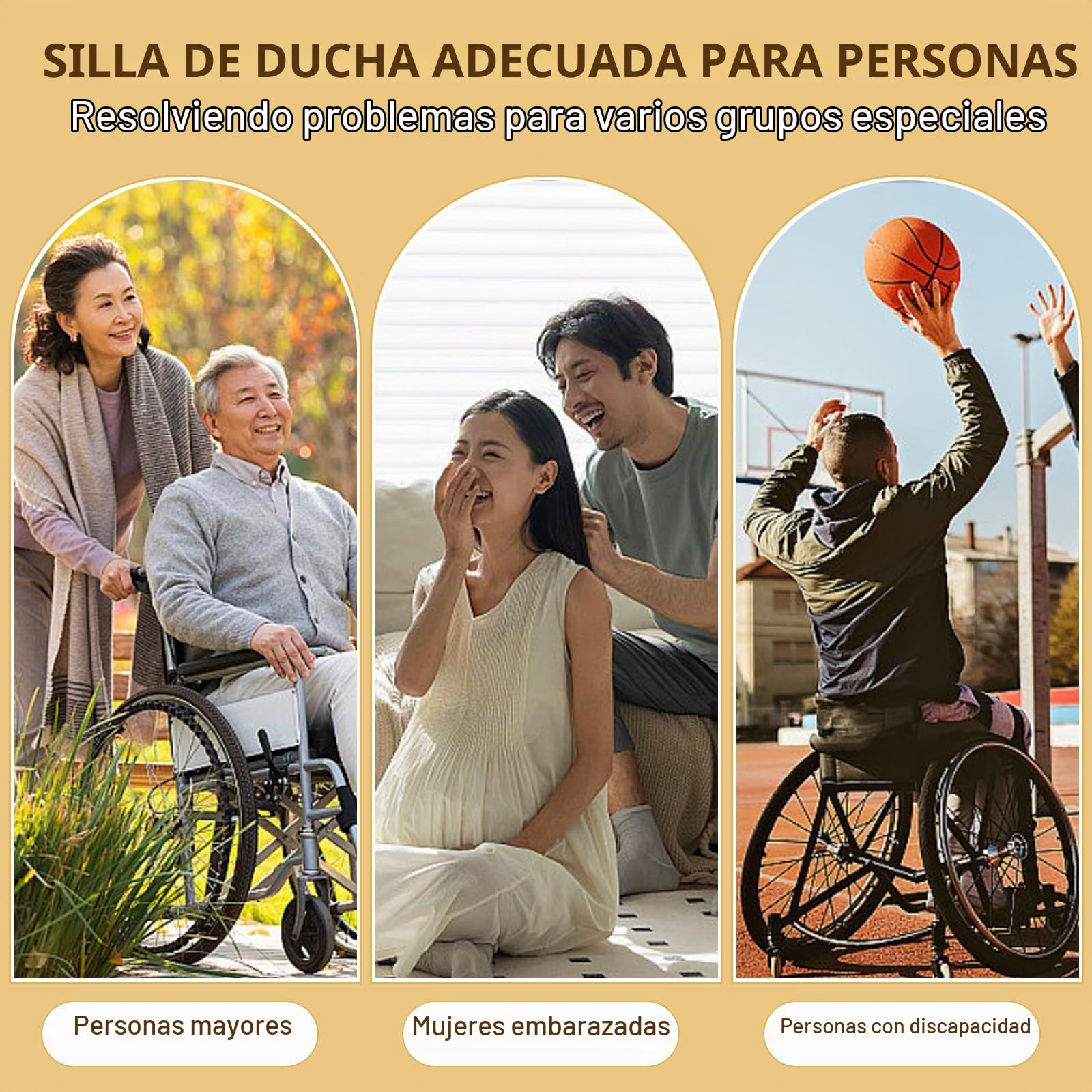 Silla de Ducha con Ruedas para Personas Mayores, Silla Plegable Ducha con Reposabrazos Reversibles, Silla con Ruedas para Ducha, Silla Baño Ancianos Ducha, Capacidad de Carga 120kg