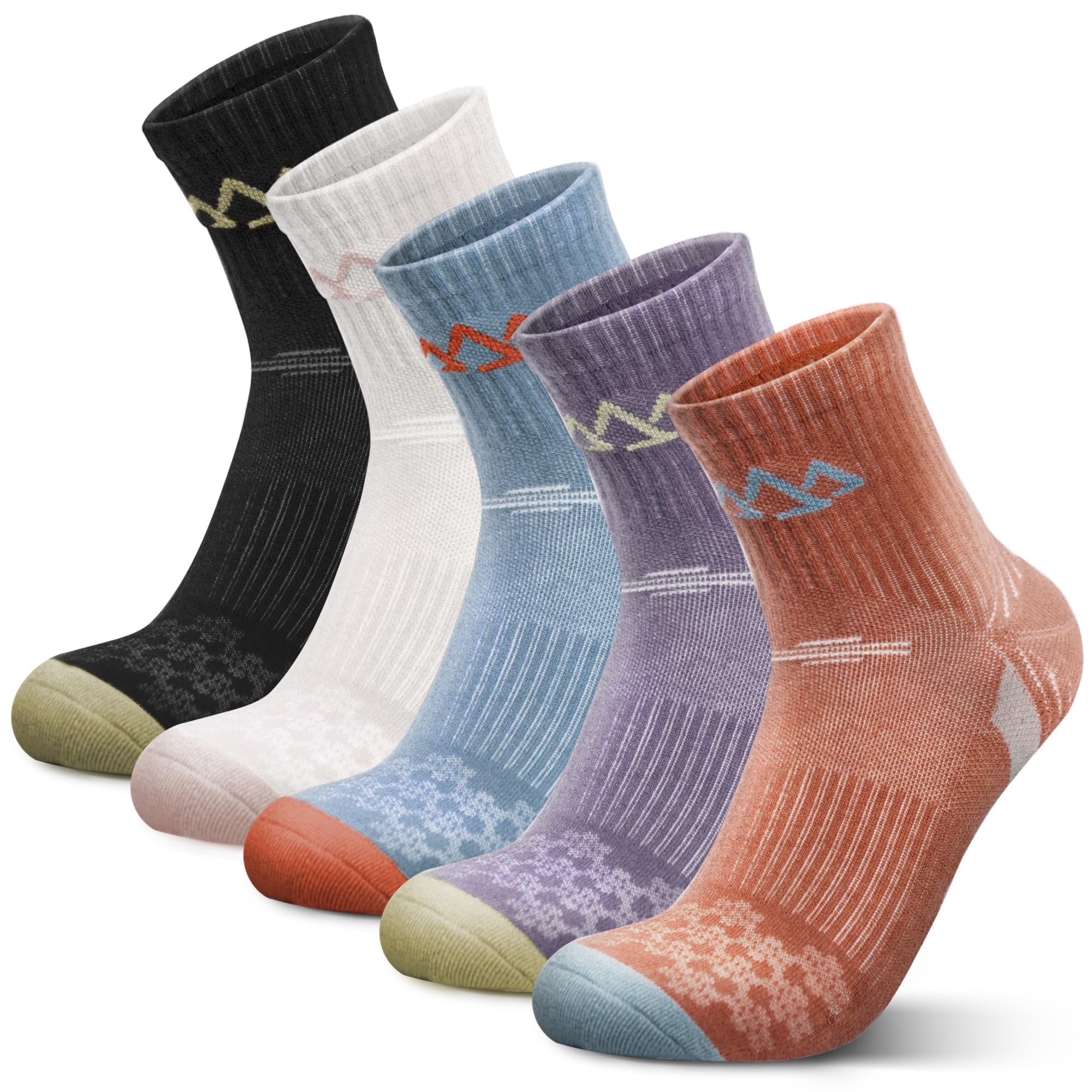 innotree Merino Wool Hiking Socks for Women Quarter Ankle Thermal Cushion Moisture Wicking Socks,5 Pairs