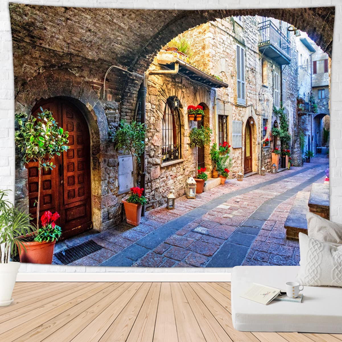 Amazon.co.jp: [KMBIGNK] タペストリー 北欧 風景 街並み インテリア