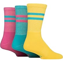 SockShop Mens Sports Socks Crew - Performance Leisure, Calf Length, Cushioned, Ribbed, Arch Support for Gym, Exercise, Plain, Stripes,3 Pair Pack Size 7-11 Mens