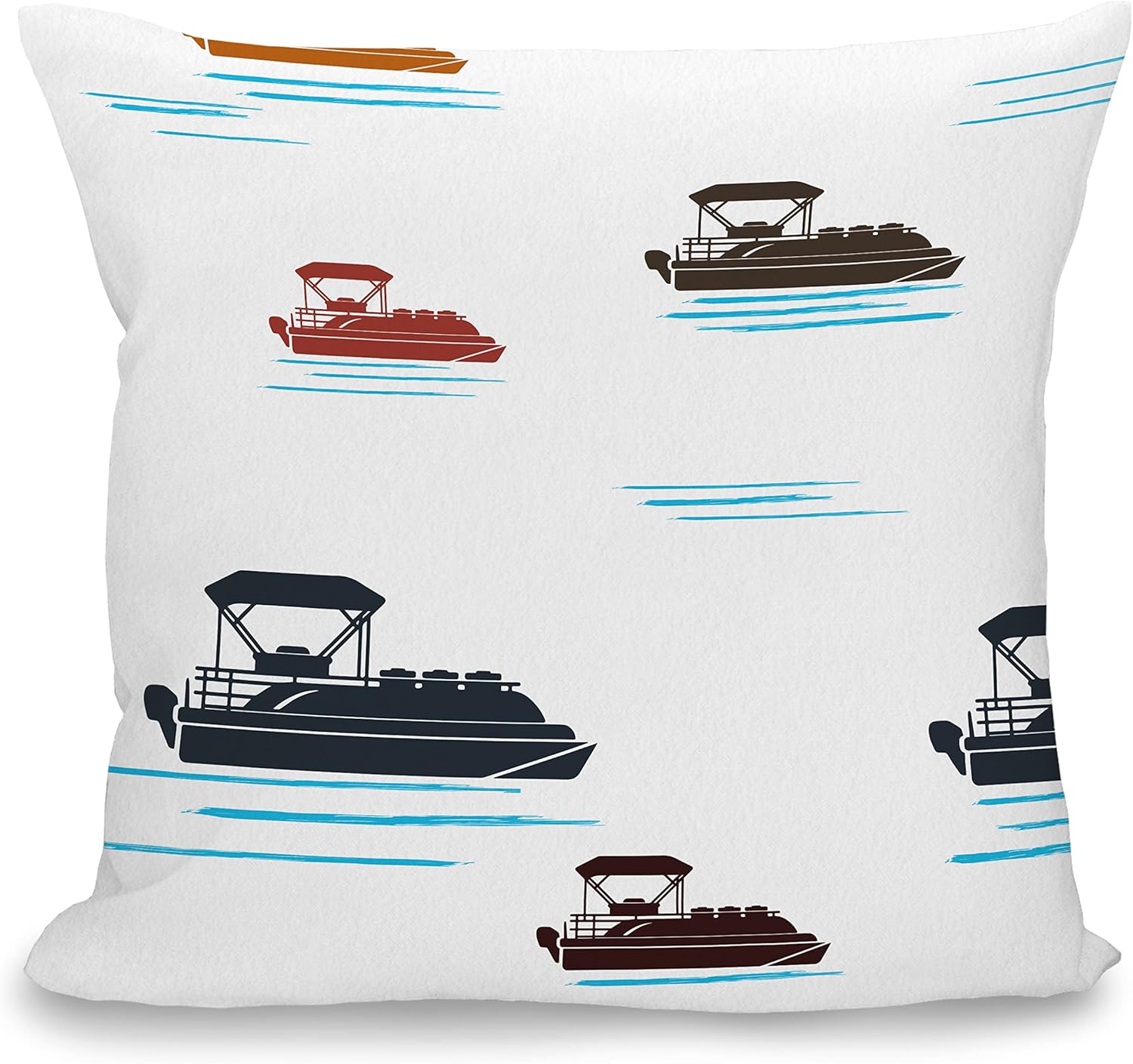 Pontoon Boat Quotes Throw Pillow Covers 18’’ x 18’’,Pontoon