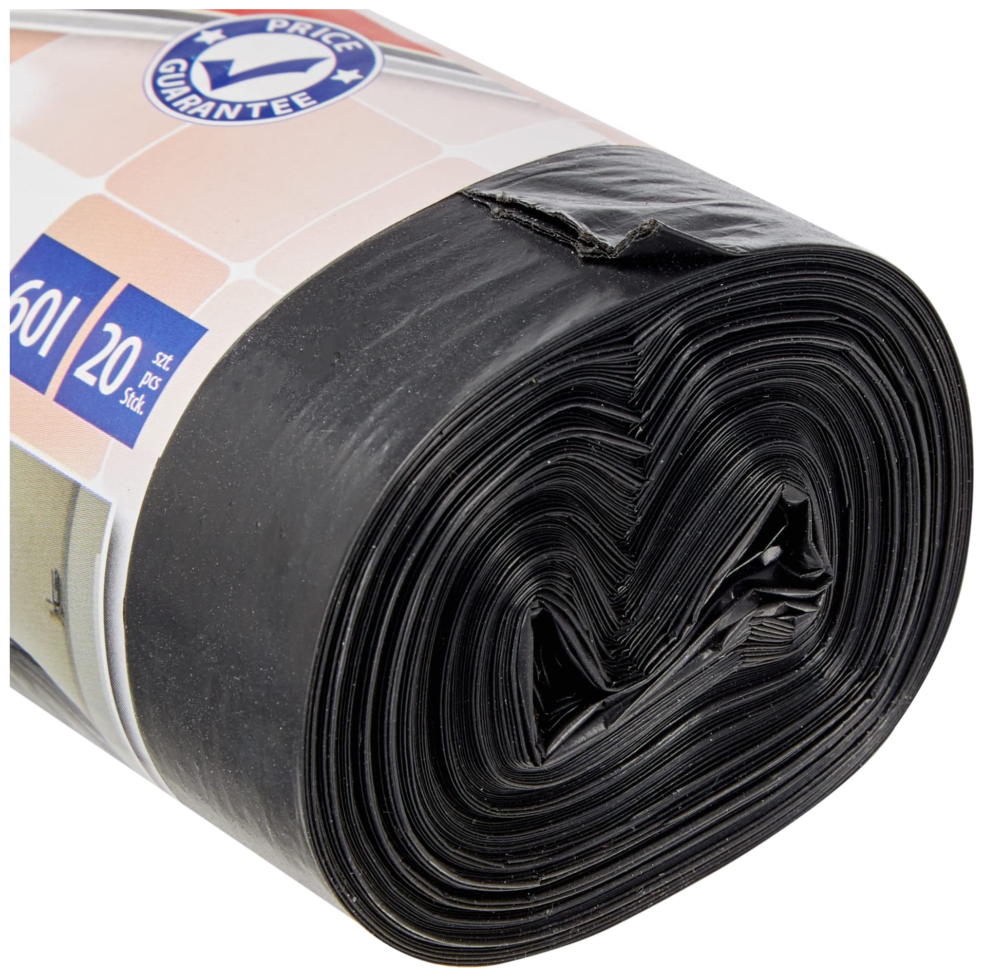 Office Products 22021229-05 - Sacchetti per la spazzatura, 60 l, 20 pezzi, LDPE, sacchetti per la spazzatura, per l'ufficio, colore: nero, spessore della pellicola: 20 μm