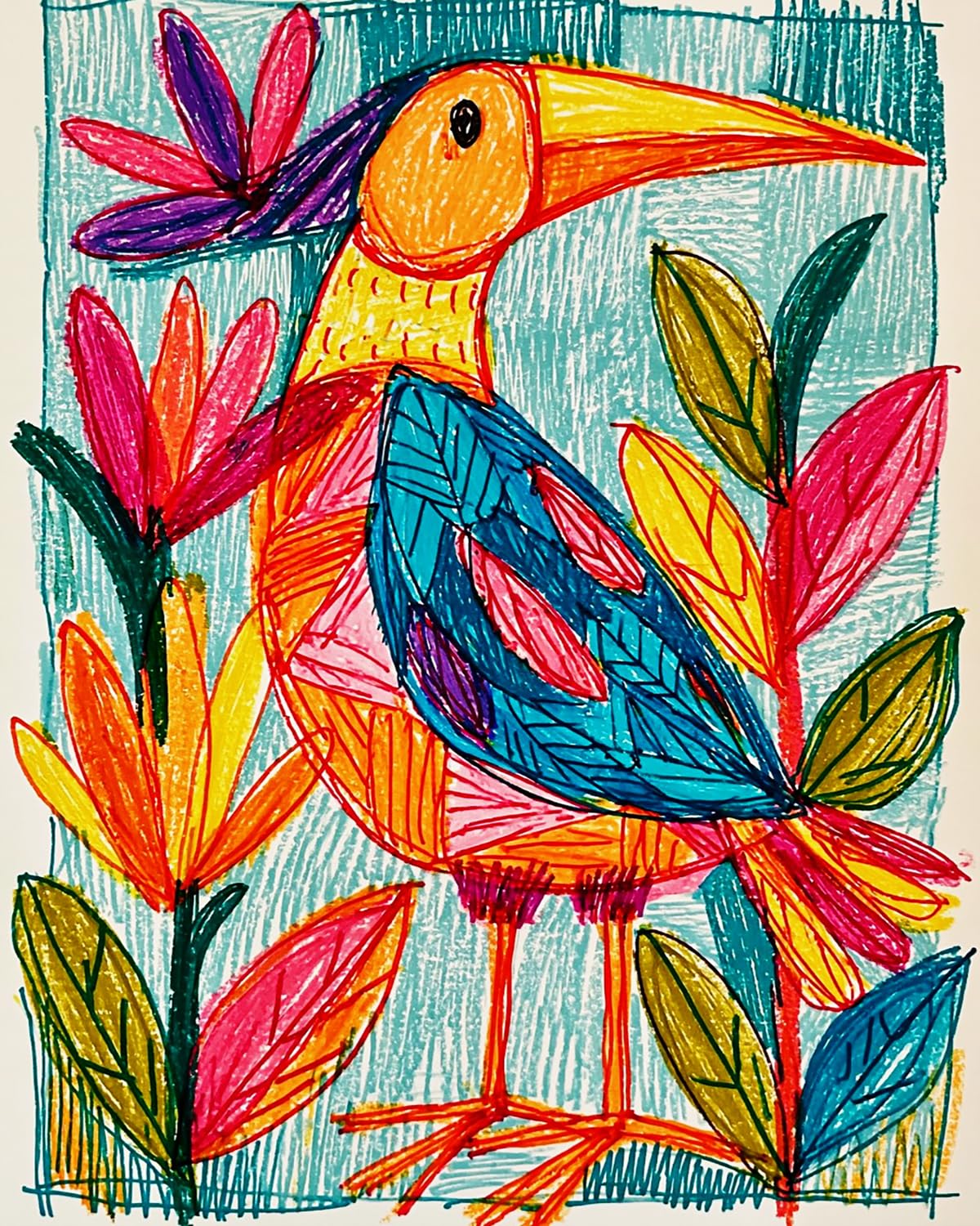 Liubaishi Multicolour Paint By Numbers For Adults, Colourful Bird Garden, 40X50 Cm Acrylic Canvas Painting Kit