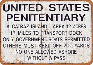 8 x 12 METAL SIGN - Alcatraz Prison - Vintage Wall Decor Art