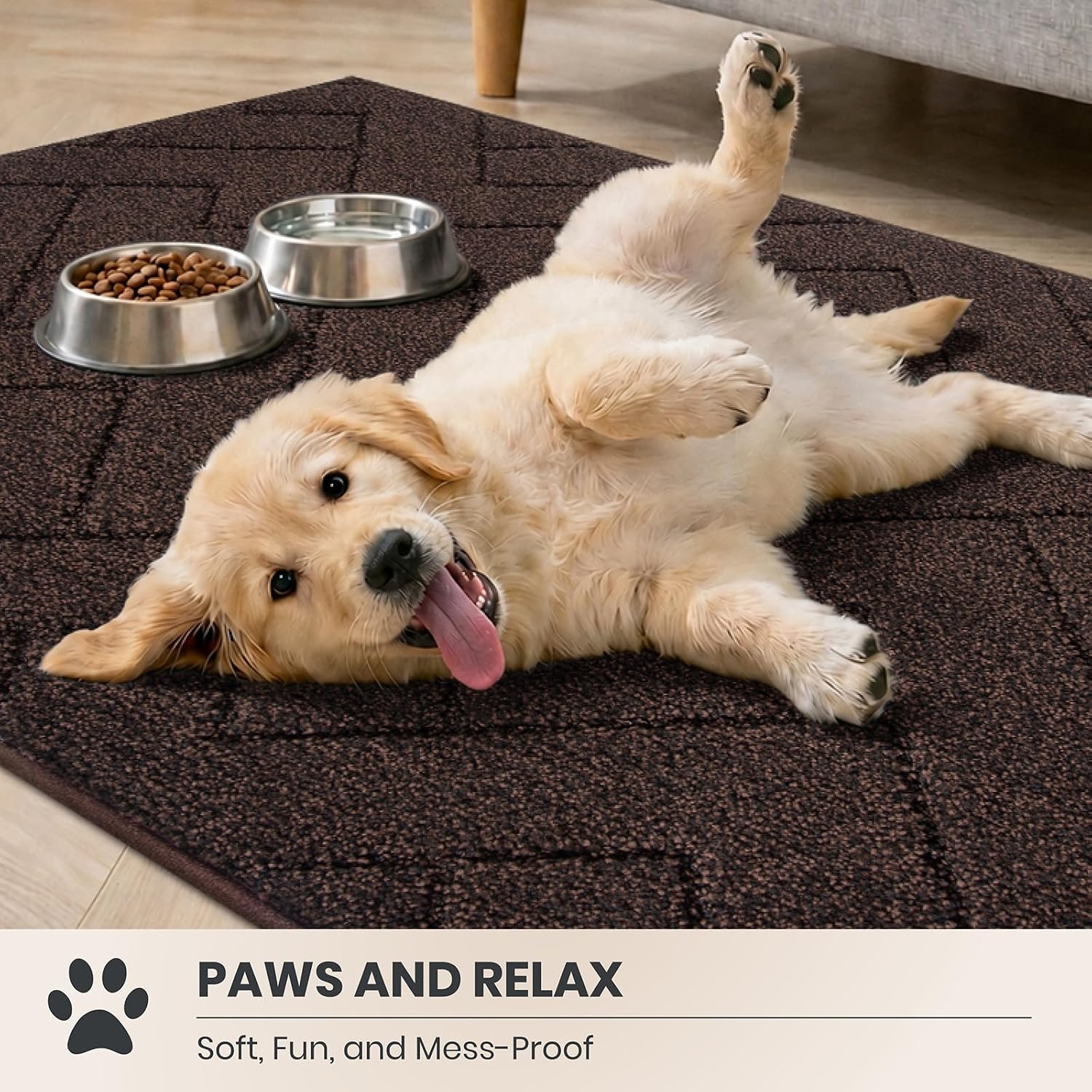 PURRUGS Dirt Trapping Door Mat Indoor Entrance, 24" x 35.5", Brown