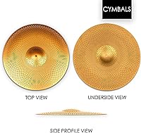 Vista 3 de Platillo Splash de bajo volumen de 8 pulgadas, platillo de práctica de 8 pulgadas, platillo de salpicaduras silencioso (8 pulgadas, dorado)