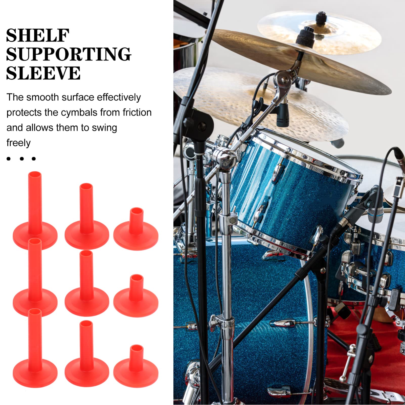 ERINGOGO 12pcs Cymbal Sleeves Base Flanged Drum Set Part Drum Accessories for Drum Kit Replacement