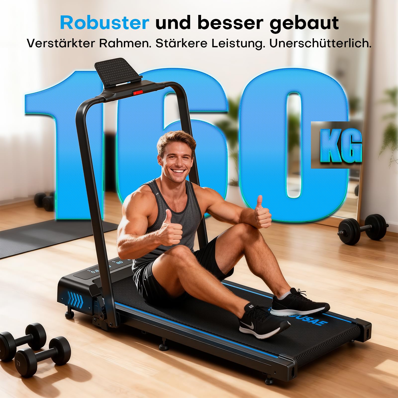 Laufband für Zuhause, 5 in 1 Walking Pad, 12km/h Klappbar Laufband mit 10% Steigung, 2.75HP bürstenlosem Motor Walking Machine mit LED-Anzeige, App-Kompatibilität, 12 Programmen, Doppeloperation