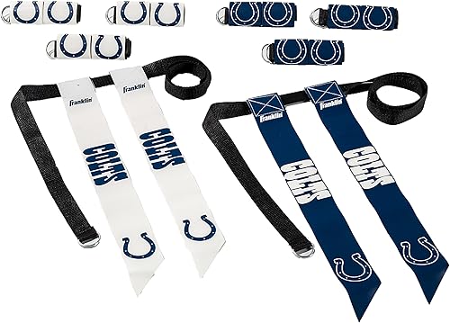 Vista 33 de Franklin Sports NFL - Conjuntos de fútbol con bandera del equipo de la NFL, cinturones + banderas, para niños + adultos, se adapta a cintura