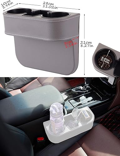 Miniatura 7 de Organizador de asiento de automóvil, soportes para bebidas, caja de almacenamiento multifuncional para rellenar huecos, organización de insertos