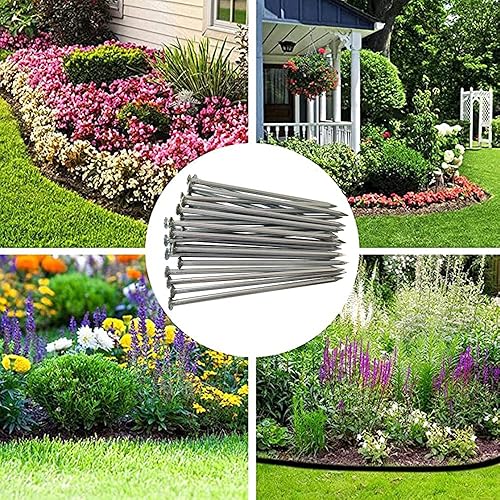 Miniatura 6 de Clavos de metal 144 estacas de anclaje de paisaje de 6 pulgadas para pavimentar, barreras de malezas, césped, construcción de casas, clavos de