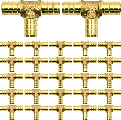 Miniatura 33 de Paquete de 50 accesorios PEX de 3/4 pulgadas, accesorios de codo PEX de latón para tubería PEX