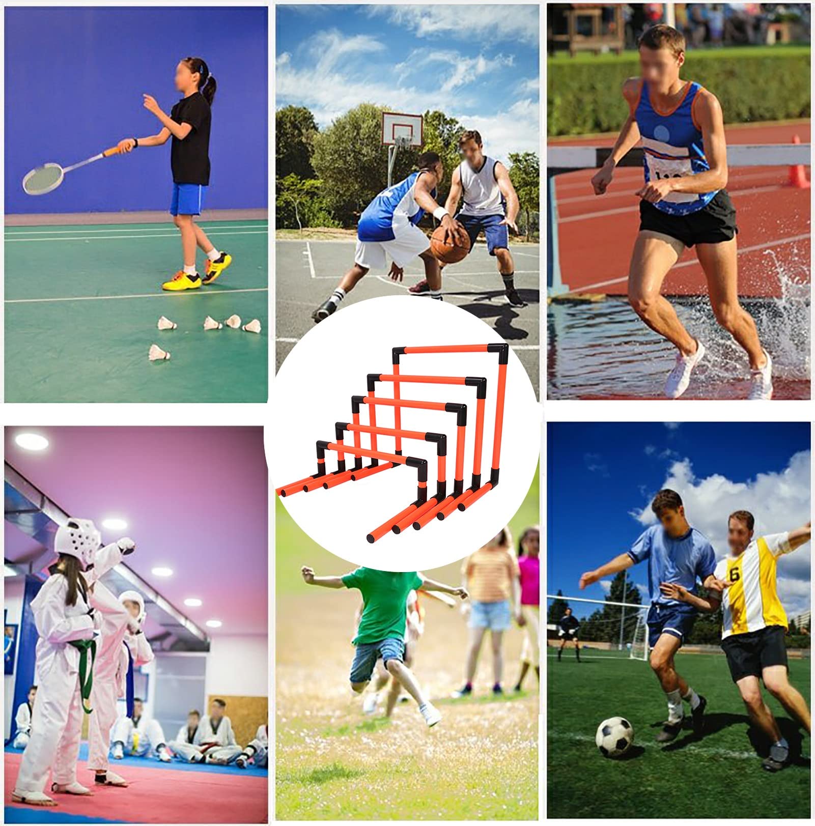 Speed Agility - Set di 5 ostacoli, portatili, pieghevoli, per allenamento su pista e campo, per calcio, calcio e attrezzatura sportiva sportiva
