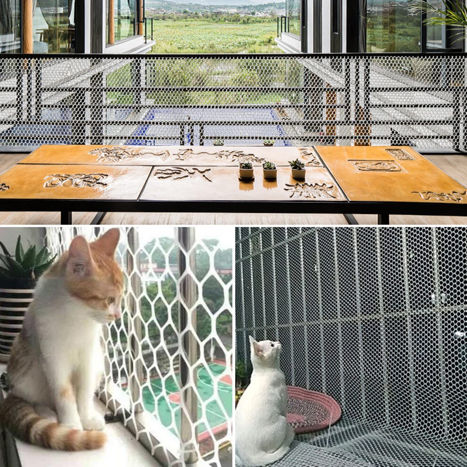 Schutznetz Balkon zum Kinder Katzen Schutznetz Aus Kunststoff, Fallschutz Sicherheitsnetz, Wiederverwendbar Balkonschutz Feinmaschig Geflügelzucht Netz Mit Festem Kabelbinder ( Color : Mesh 1.8cm , Gr