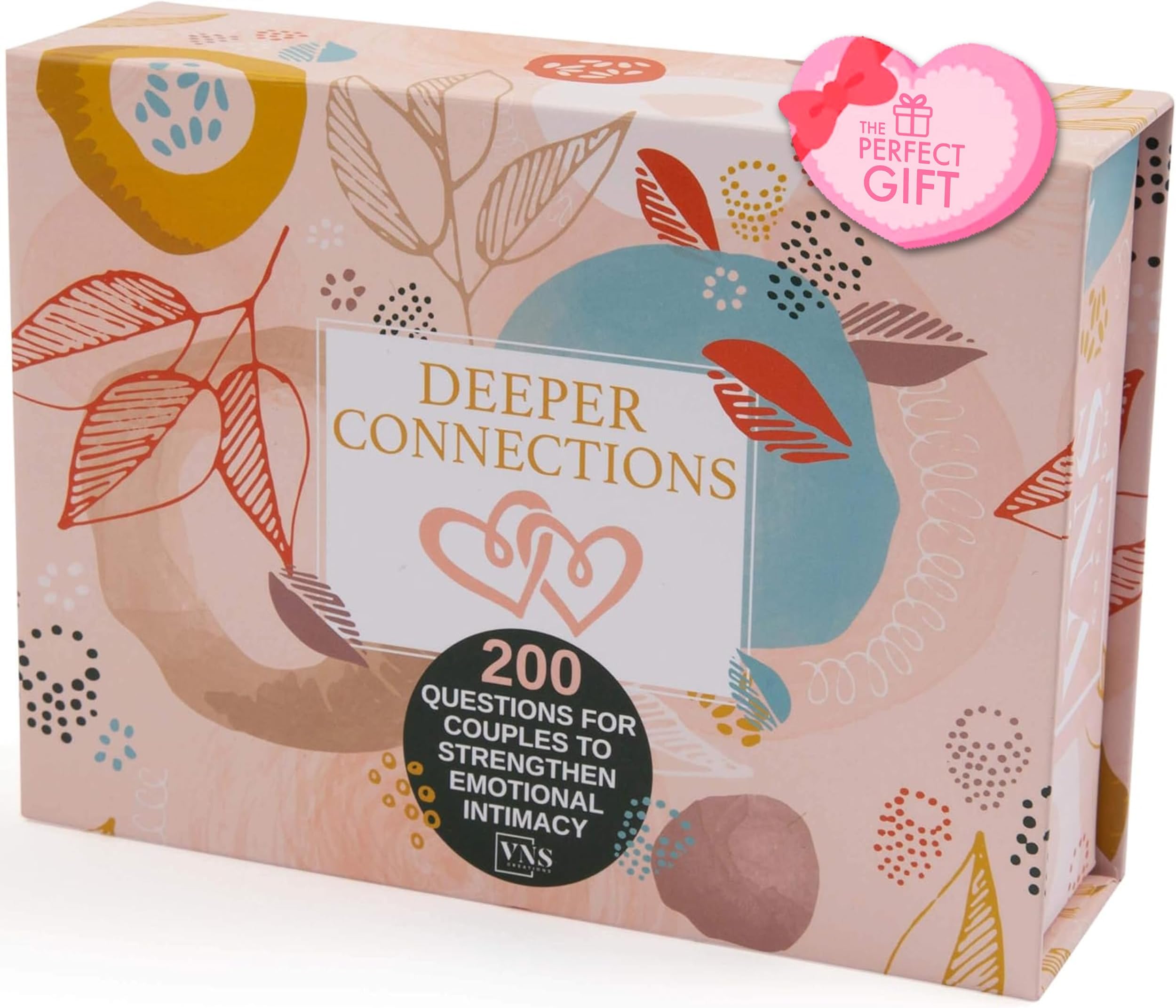 Deeper Connections: Card Game for Couples | 200 Meaningful Conversation Starters to Connect & Reconnect | Fun Conversation Cards for Couples to Improve Emotional Intimacy & Build Strong Relationships.