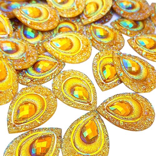 Miniatura 1 de Botones brillantes de color AB para coser, manualidades, cuentas de espalda plana, para decoración de disfraces, vestidos de boda, 0.709 x 0.984 in,