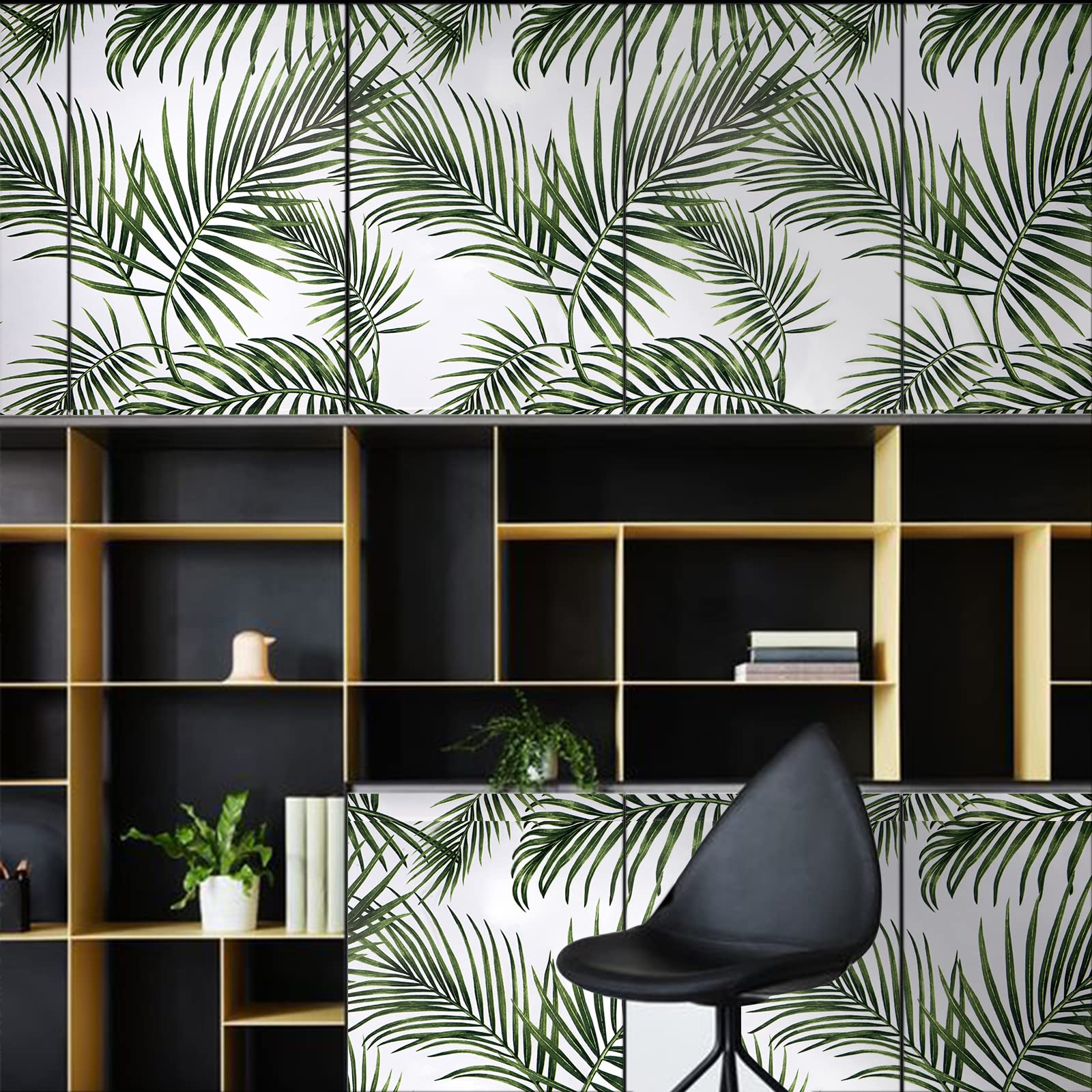 Self Adhesive Wallpaper Green Leaf 45cm X 200cm Sticky Back Plastic