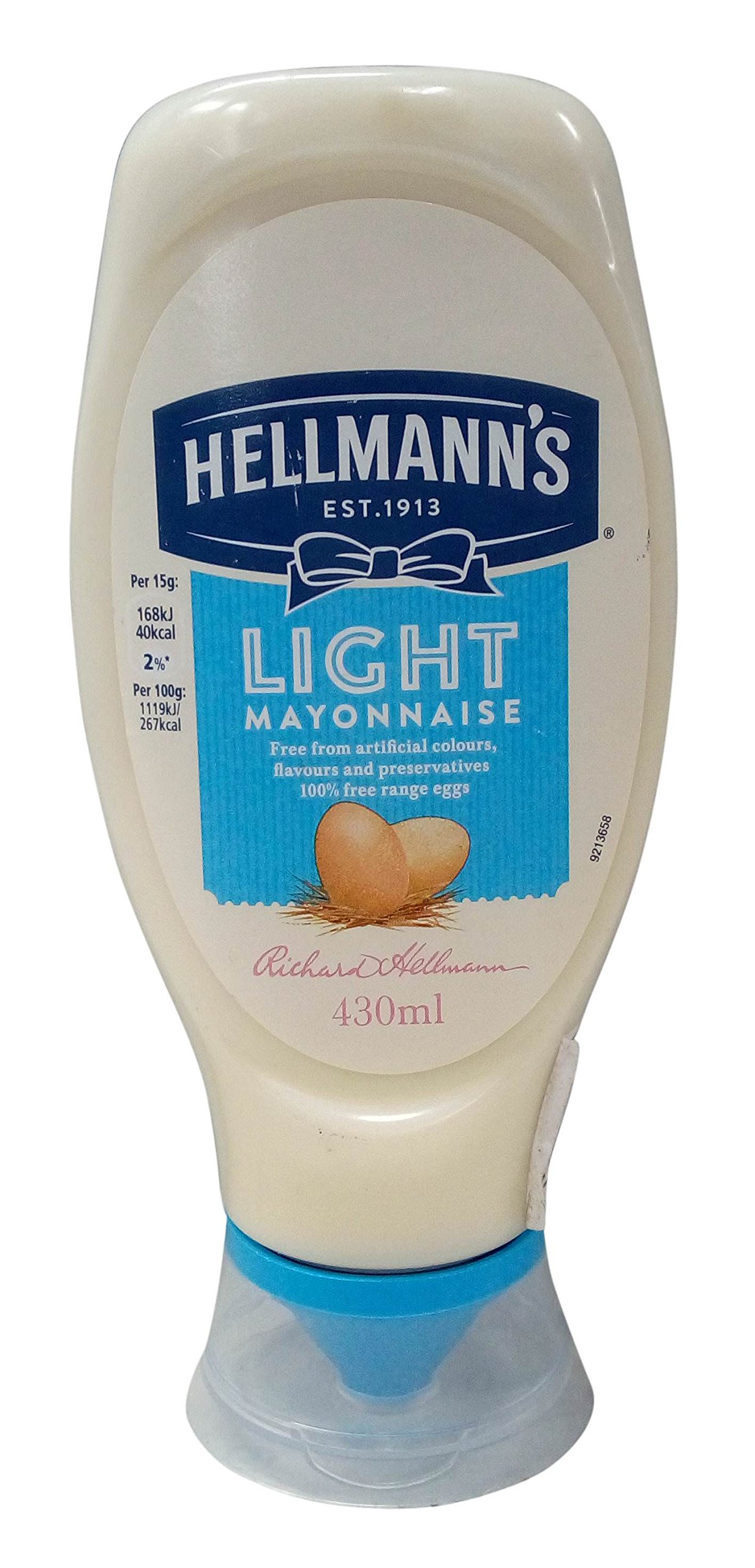 Hellmanns Mayonnaise - Light, 430ml Bottle