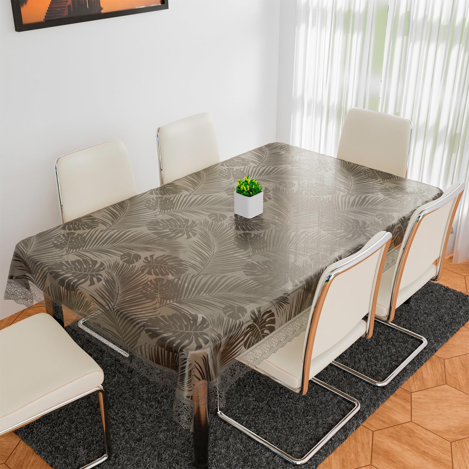 Kuber Industries Dining Table Cover | PVC Table Cloth Cover | 6-Seater Table Cloth | Table Protector Cover | Table Cover for Dining Table | Tiger Print Table Cover | 60x90 Inch | DTC | Brown (B0CNP9KNN9) Amazon Price History, Amazon Price Tracker