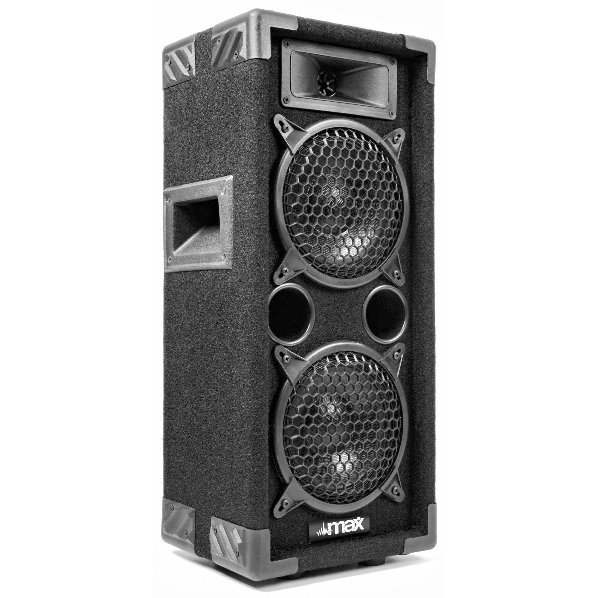 Fenton Kit DJ Max26 2 Enceintes avec Amplificateur - 1200 Watts, avec Fonction Bluetooth et Lecteur MP3, Télécommande Incluse, Câbles Fournis, Idéal pour Les DJs Débutants