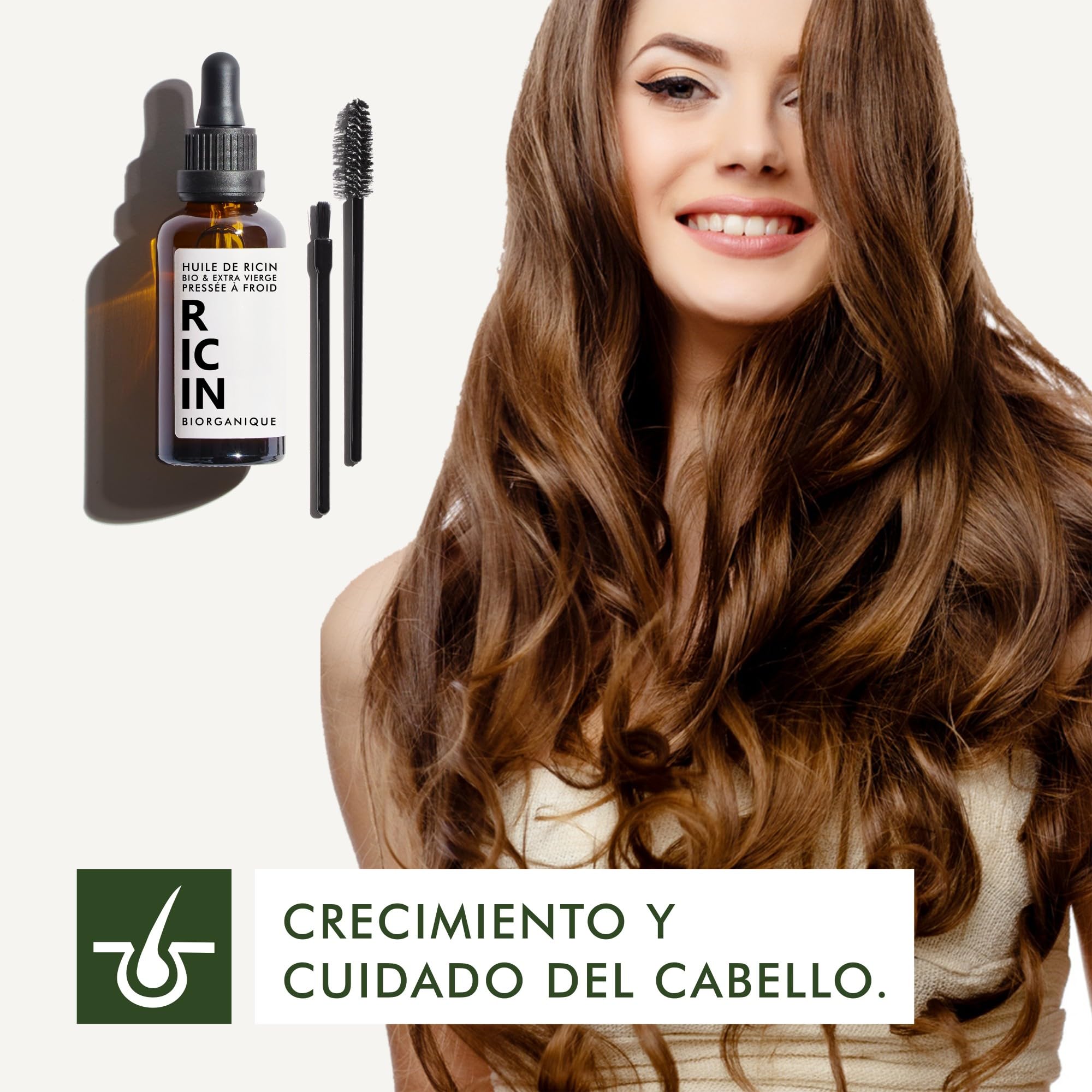 Aceite de Ricino BIO 100% Puro Prensado en Frío 100 ml Vegano Botella de Vidrio
