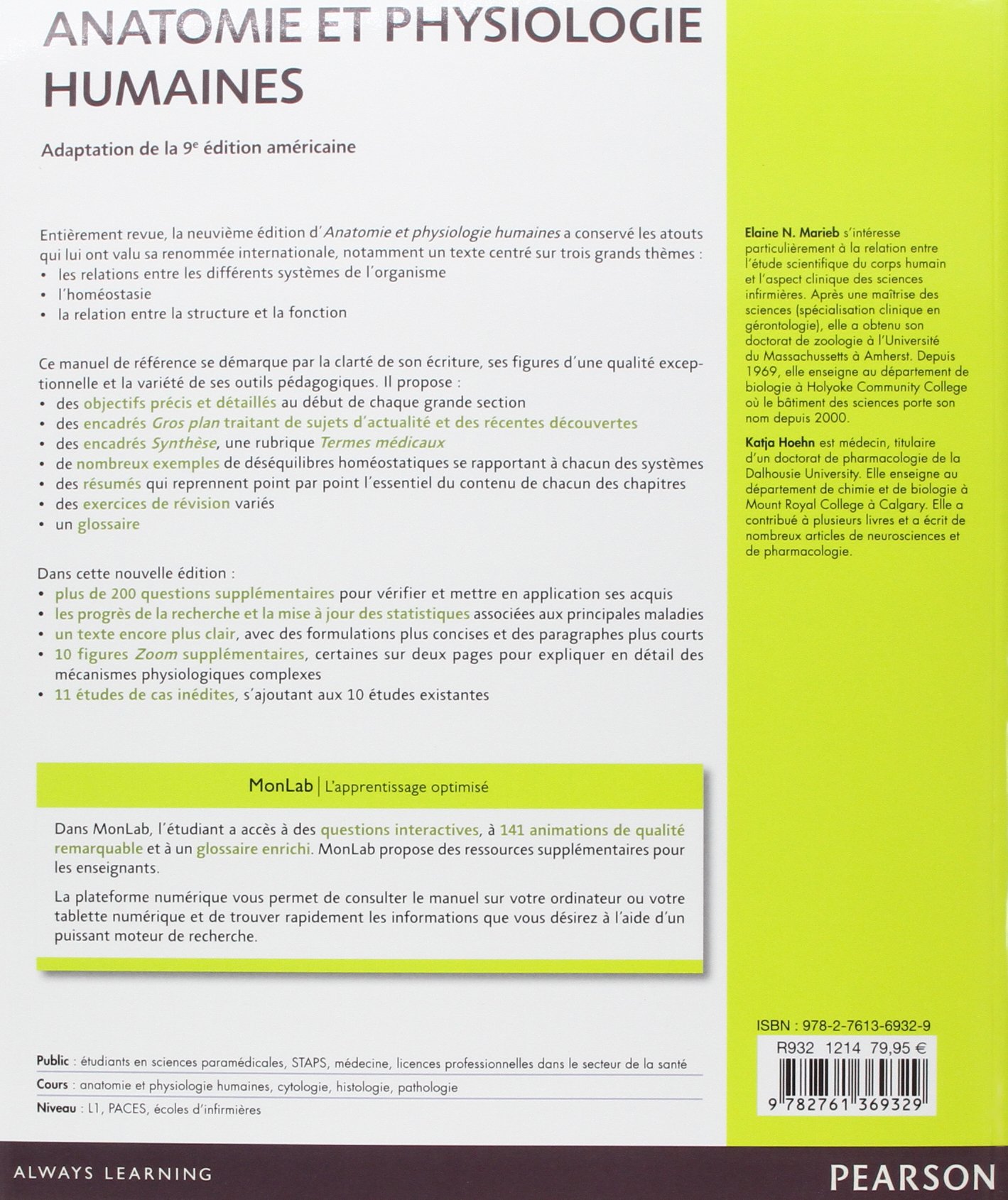ANATOMIE ET PHYSIOLOGIE HUMAINES 9E EDITION