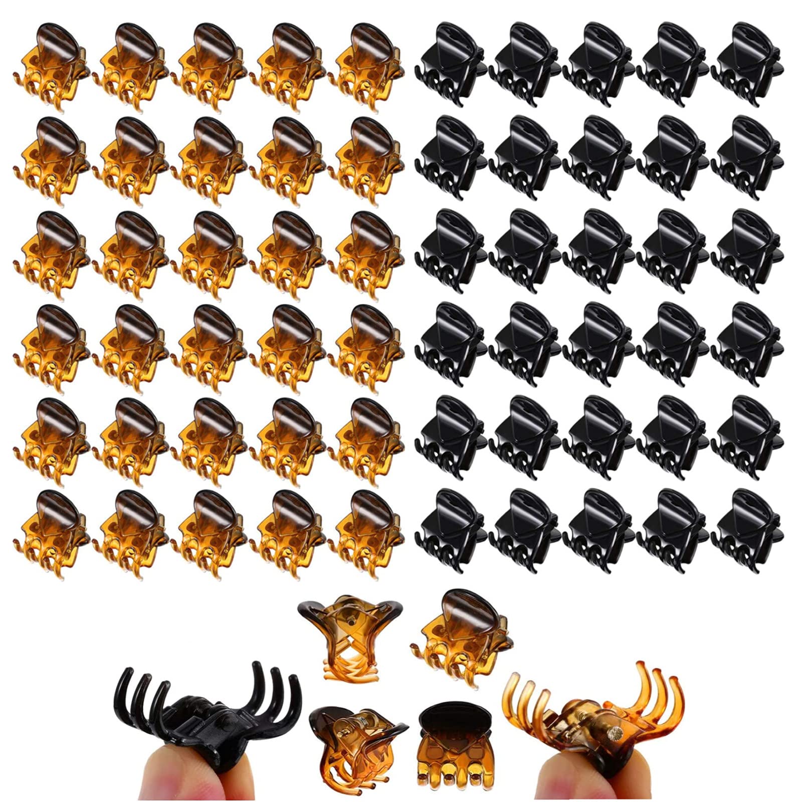 VEGCOO 60 Piezas Mini Clips de Pelo, Horquillas Plásticas Garras de Pelo Accesorios de Cabello para Mujere Niña