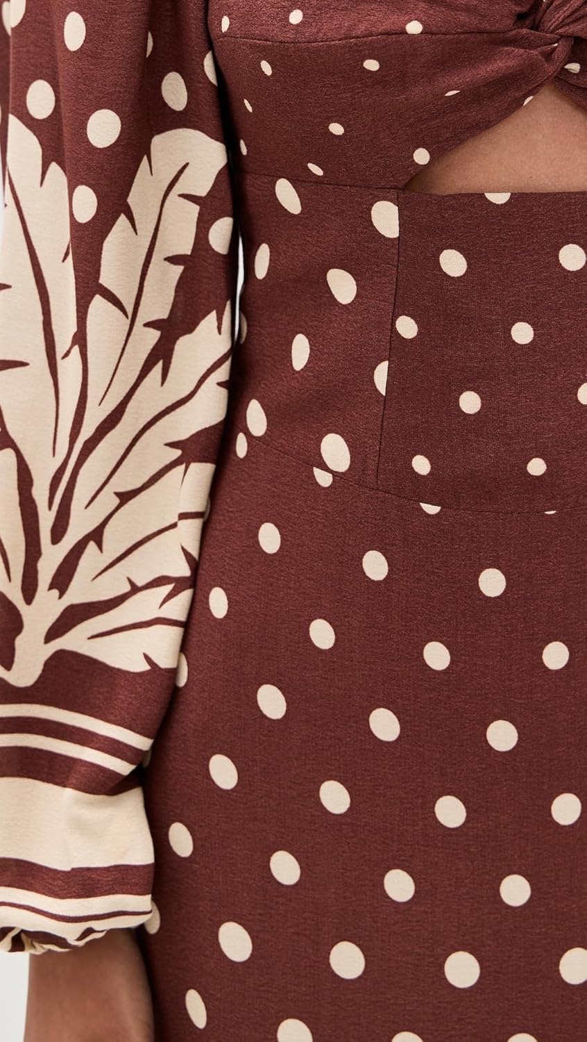 Women's Cropped Palm Tree Print Crepe Dress - Image 6