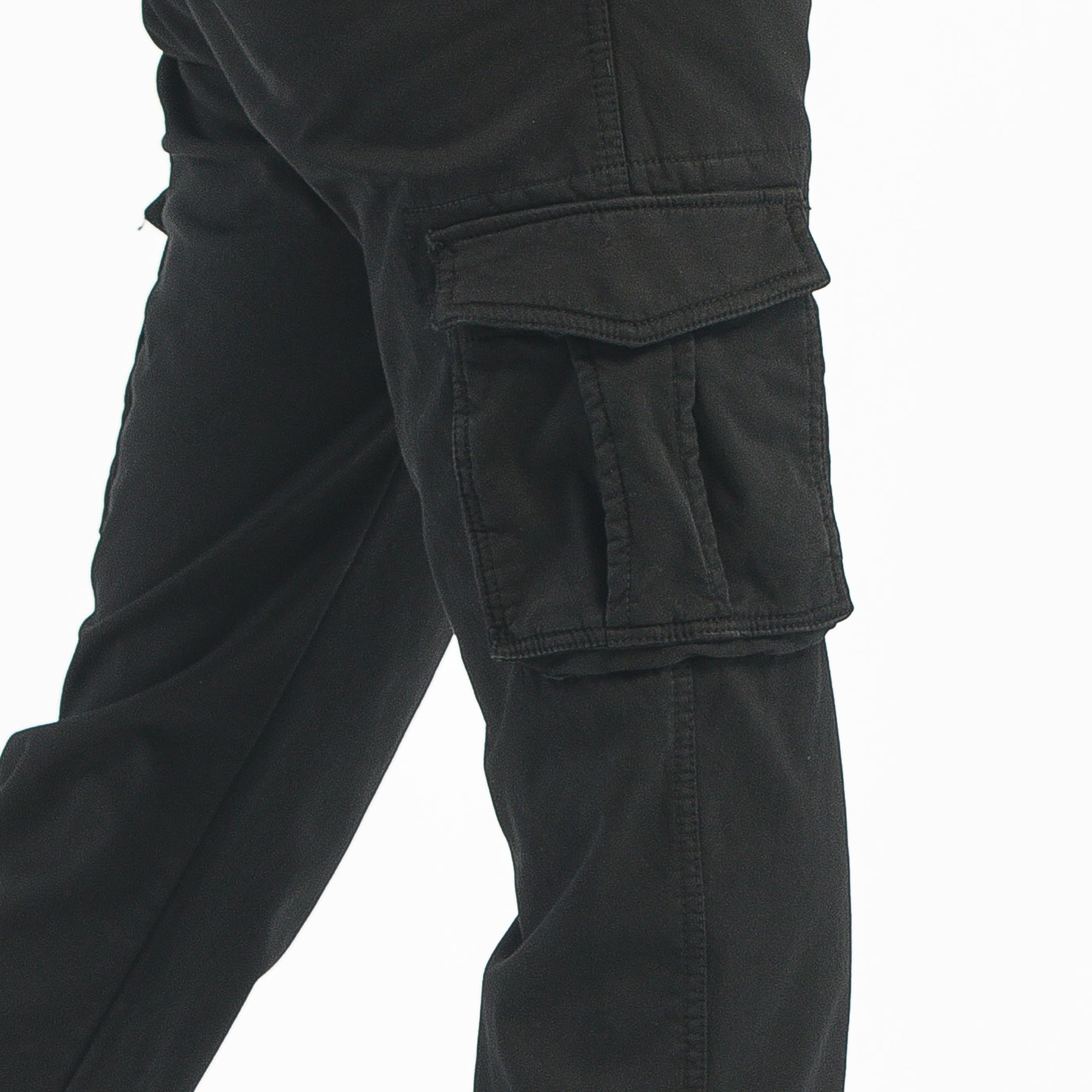 TONY BACKER Pantaloni Cargo Uomo Felpato in Pile Invernale Caldo Trekking Elasticizzato Multitasche 1639