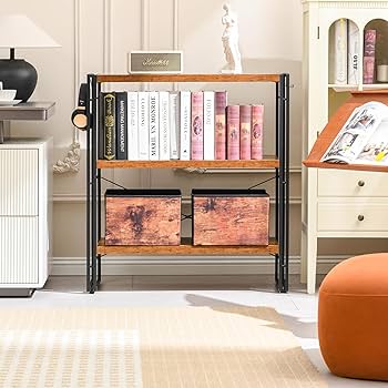 Amazon｜HCHQHS ラック オープンシェルフ 3段 木製 収納 本棚