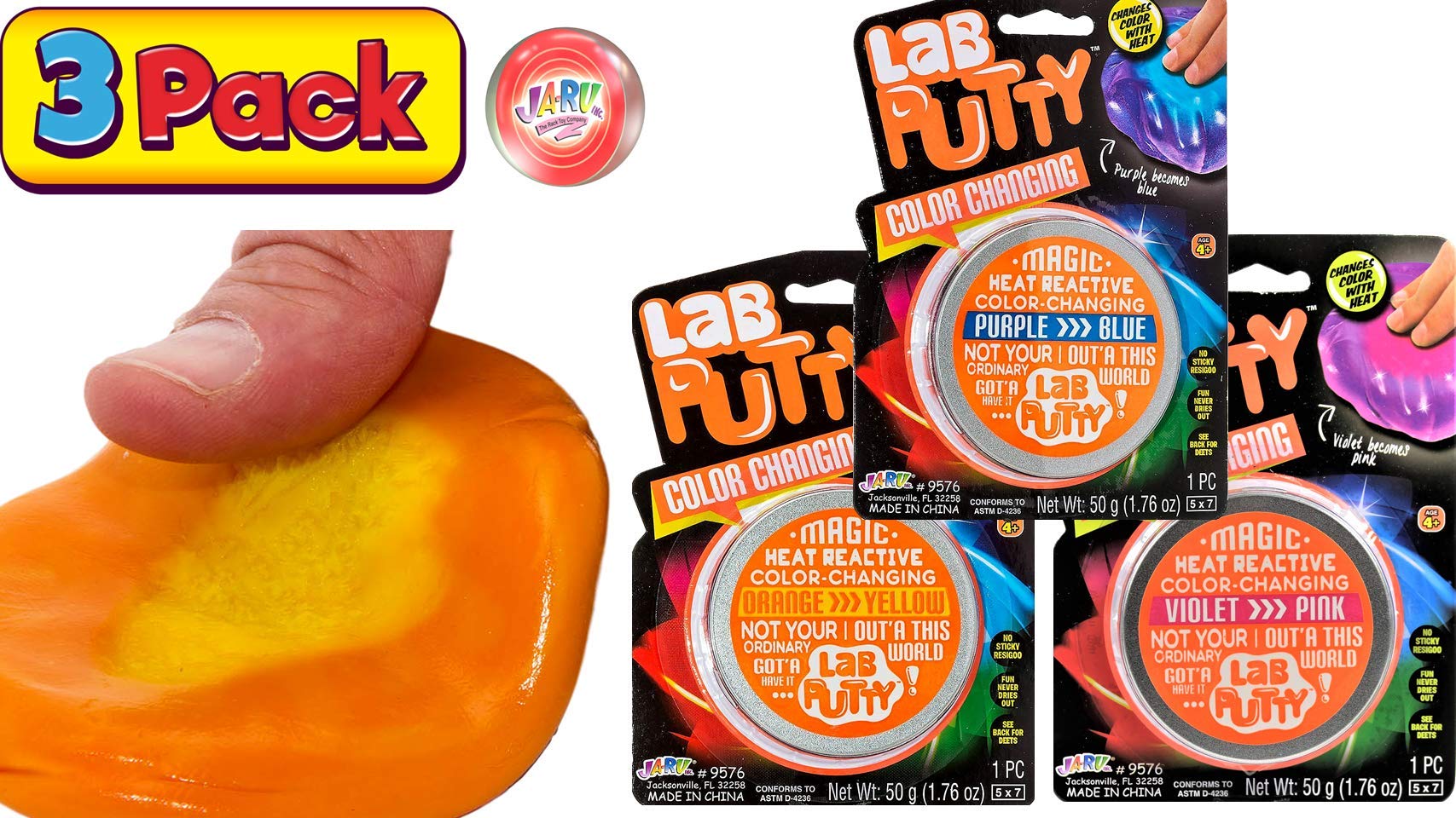 Lab Putty Color Changing Heat Sensitive Bouncing (3 Units Assorted) by