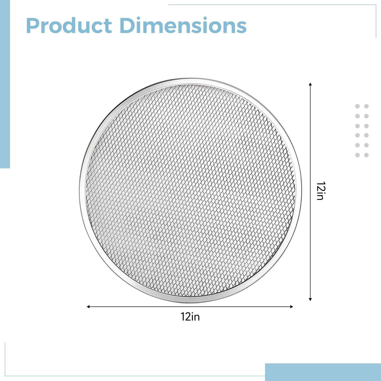 4 Stk. Pizza-Screen 12 Zoll / 30,5 cm, Aluminium-Pizzablech, Pizza-Backblech mit Diamond-Mesh-Design, Pizzablech für den Ofen, Pizzaform zum Backen, Rösten und Grillen