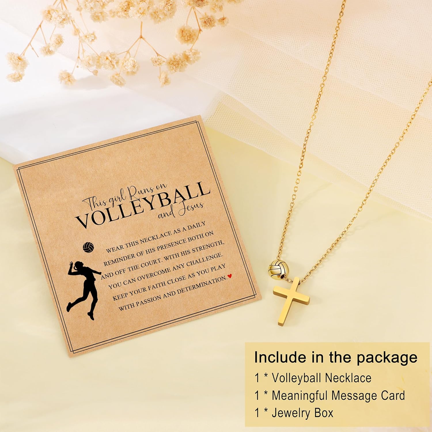JoycuFF 𝐕𝐨𝐥𝐥𝐞𝐲𝐛𝐚𝐥𝐥 𝐍𝐞𝐜𝐤𝐥𝐚𝐜𝐞 𝐆𝐢𝐟𝐭𝐬 for Teens Women, Cross Volleyball Stuff Neckalce Gifts for Team - Image 6