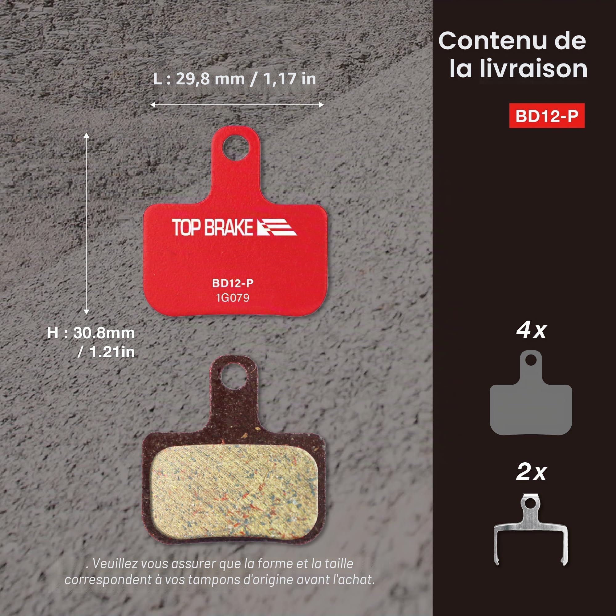 TOP BRAKE Plaquettes de Frein à Disque compatibles avec SRAM Level Ultimate/T/TL/TLM B1 ; Force eTap AXS/Red eTap AXS (Gen.2) | VTT/VTTAE/Gravel/Cross-Country