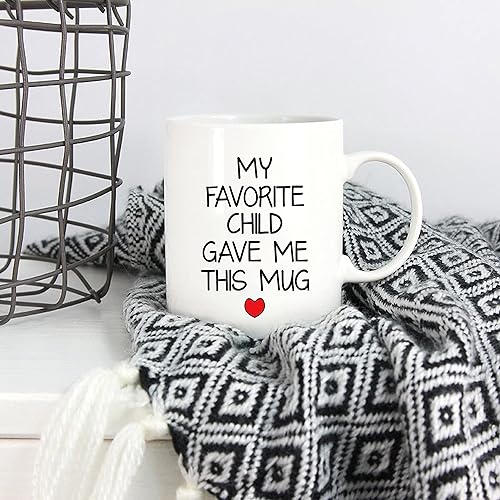 Miniatura 5 de 5Aup Taza con texto en inglés "My Favorite Child Gave Me This ", regalo de Navidad de parte de hija, hijo y niños, regalo de cumpleaños para papá,