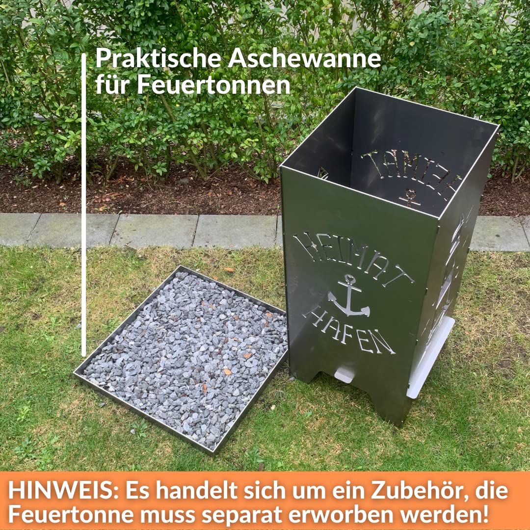 Aschewanne für 78cm Feuertonne | Zubehör für Feuertonnen | Robust & Aus Hochwertigem Stahl | Aschewanne Für Feurige Momente im Garten