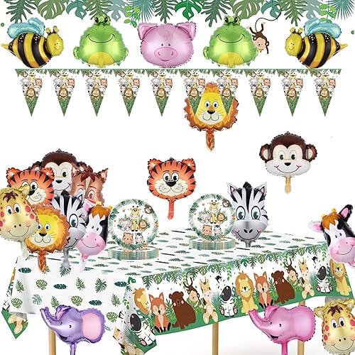 Miniatura 3 de 36 globos de cabeza de animal pequeño, mini leopardo, cebra, elefante, mono, vaca, globos de Mylar para selva, safari, animales, zoológico,