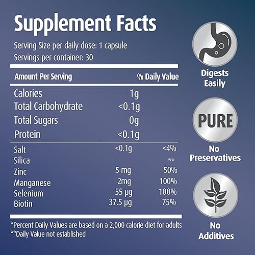 Miniatura 5 de Hübner Original Silicea Gel One a Day Cápsulas para cabello, piel, uñas y tejido conectivo, fórmula de gel de sílice coloidal pura, sin aditivos ni